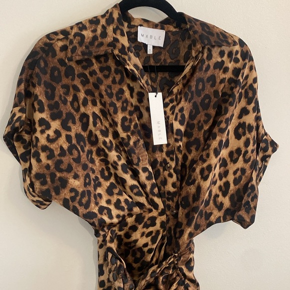 Mable NWT Vivian Leopard Midi Dress size Small - Picture 3 of 10